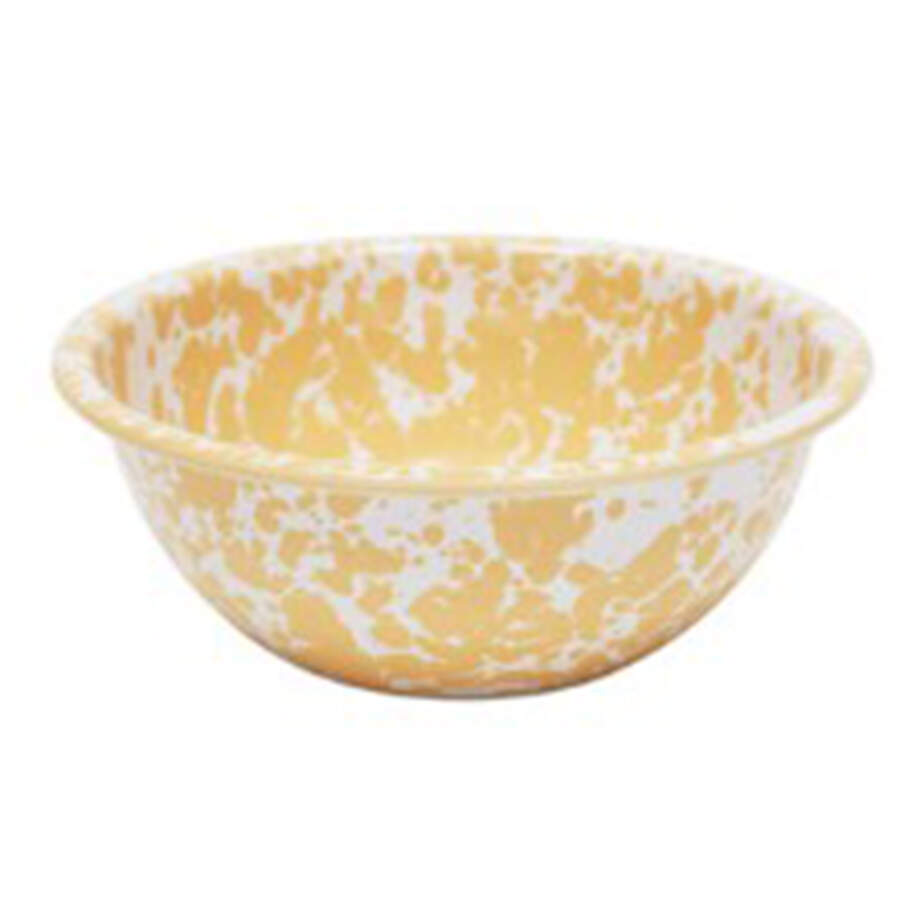 Splatterware Yellow 8" Round Serving Bowl by Crow Canyon Home-1
