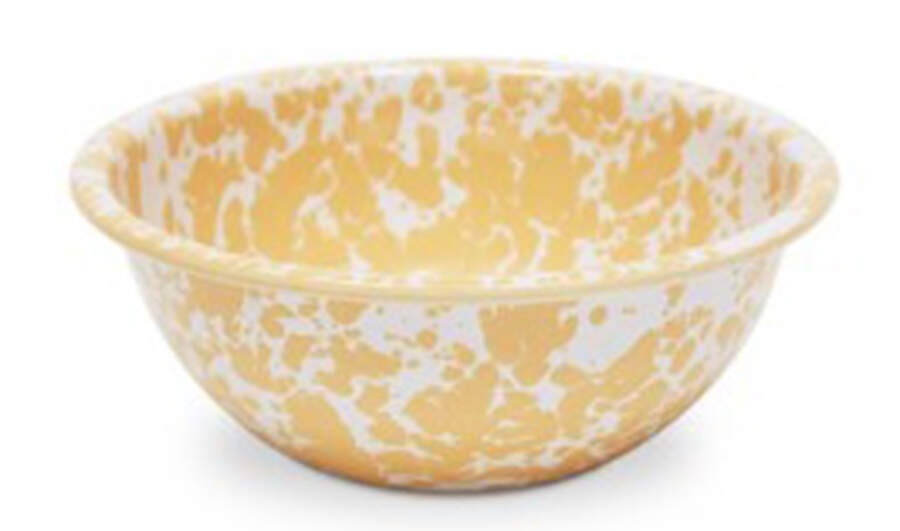 Splatterware Yellow Coupe Cereal Bowl by Crow Canyon Home-1