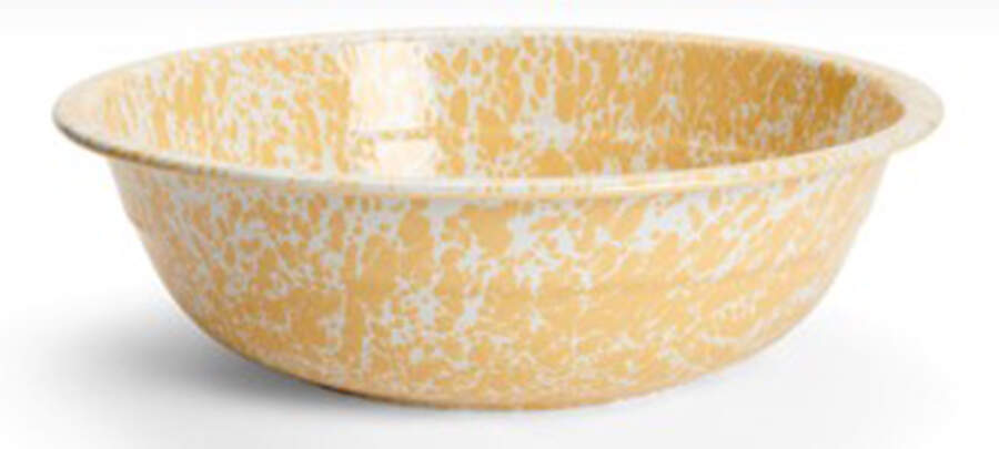 Splatterware Yellow 12" Basin Bowl by Crow Canyon Home-1