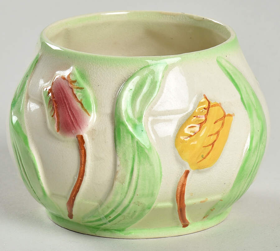 Tulip Open Sugar Bowl by Avon Ware Pottery-1