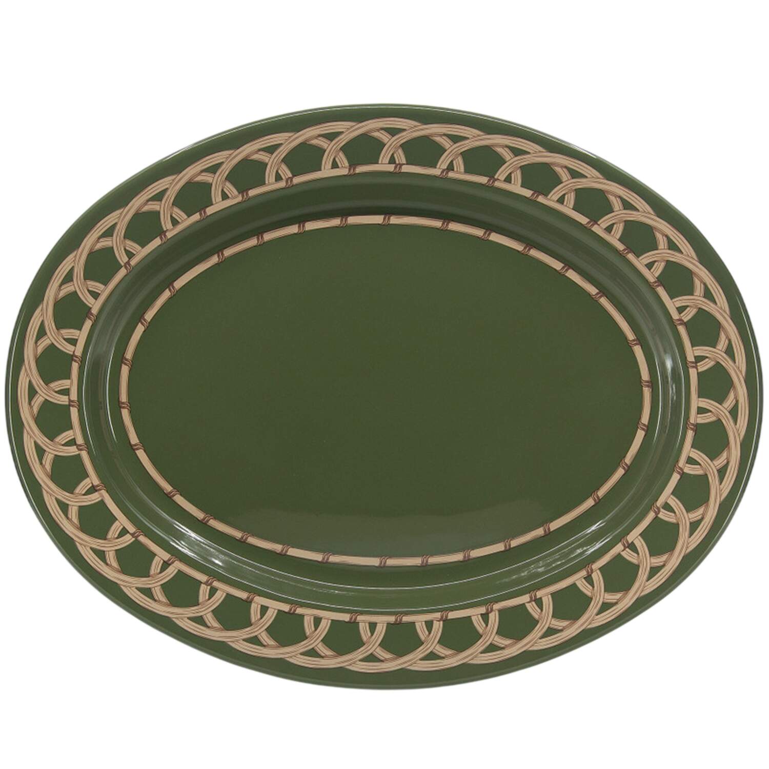 Domino 14" Oval Serving Platter by Crow Canyon Home-1