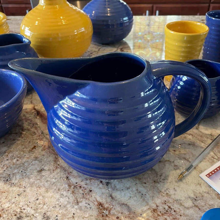 Ring Cobalt Blue Restyled Pitcher by Bauer-1