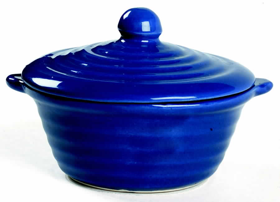 Ring Cobalt Blue Round Covered Baker by Bauer-1