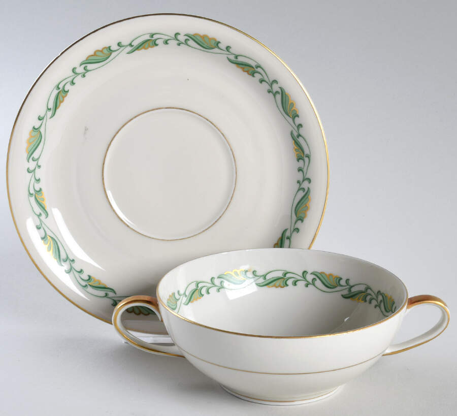Augusta Flat Cream Soup Bowl & Saucer Set by Baronet-1