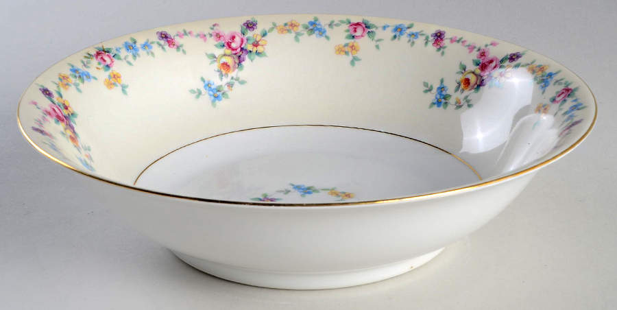 Barbara (Gold Trim) 9" Round Vegetable Bowl by Baronet-1