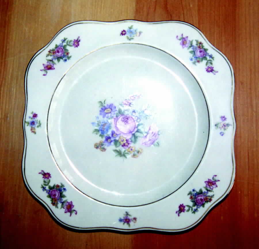 Bohemian Rose Square Salad Plate by Baronet-1