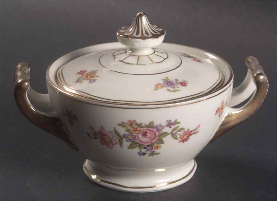 Bohemian Rose Sugar Bowl & Lid by Baronet-1