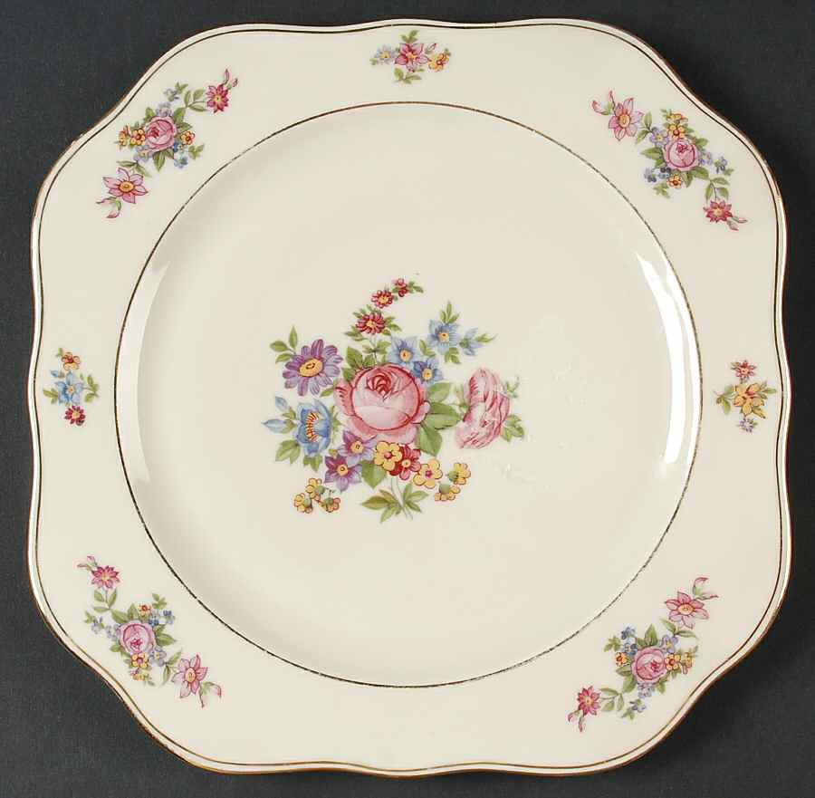Bohemian Rose Square Luncheon Plate by Baronet-1