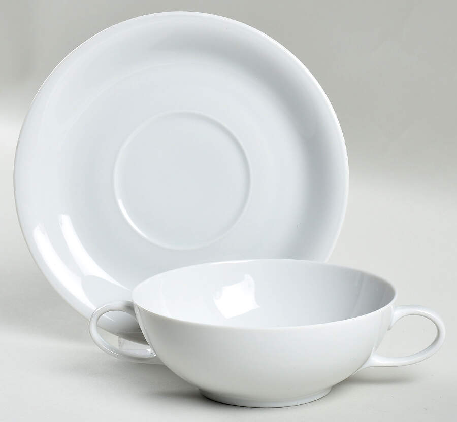 Celeste Flat Cream Soup Bowl & Saucer Set by Baronet-1