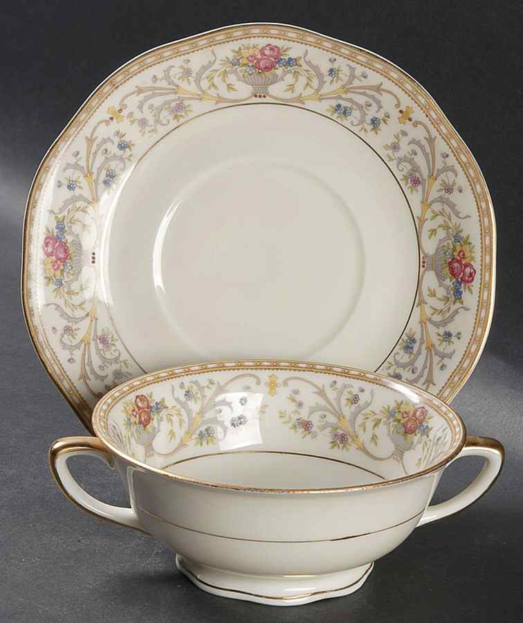 Duchess Footed Cream Soup Bowl & Saucer Set by Baronet-1