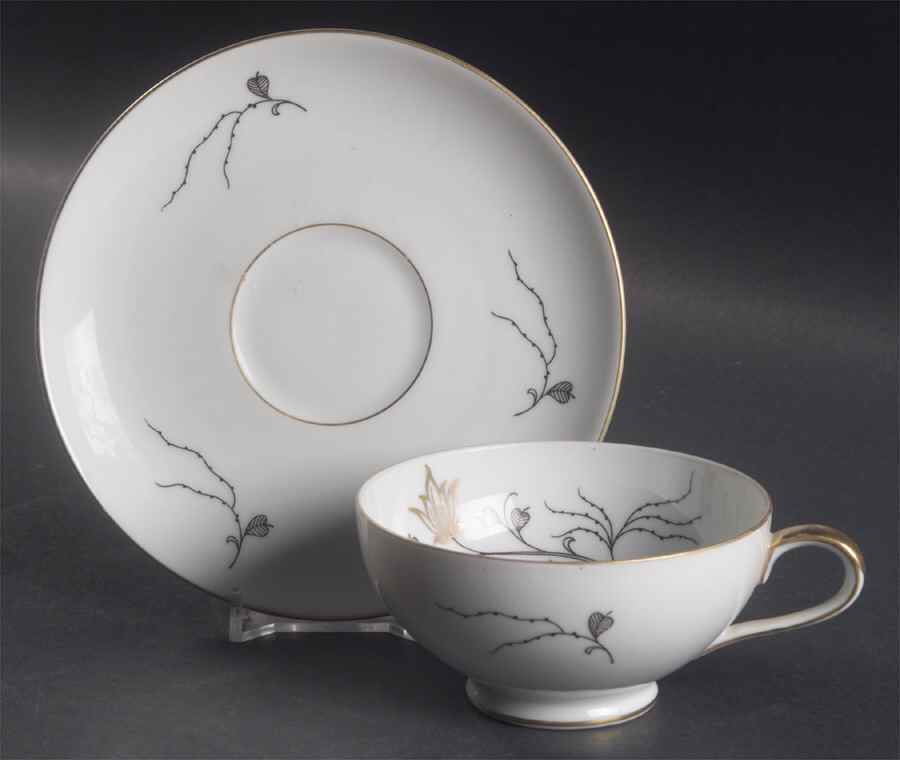 Golden Bower Footed Cup & Saucer Set by Baronet-1