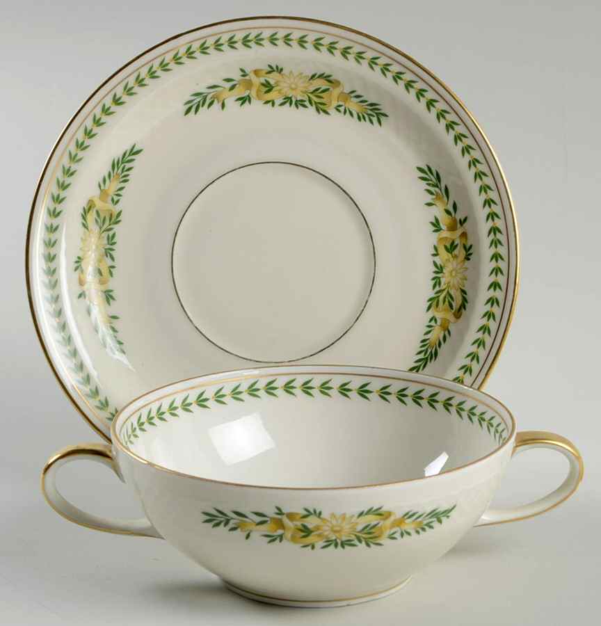 Greenbriar Flat Cream Soup Bowl & Saucer Set by Baronet-1