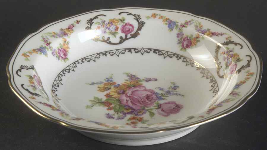 Imperial Rose (White Background) Rim Fruit/Dessert (Sauce) Bowl by Baronet-1