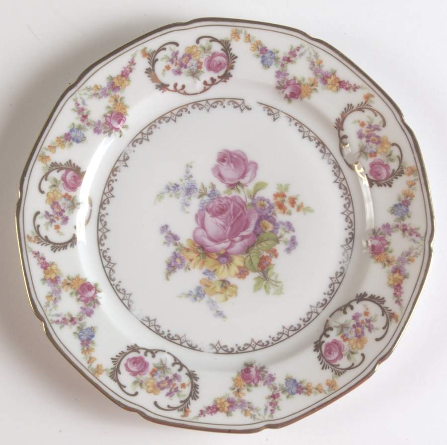 Imperial Rose (White Background) Salad Plate by Baronet-1
