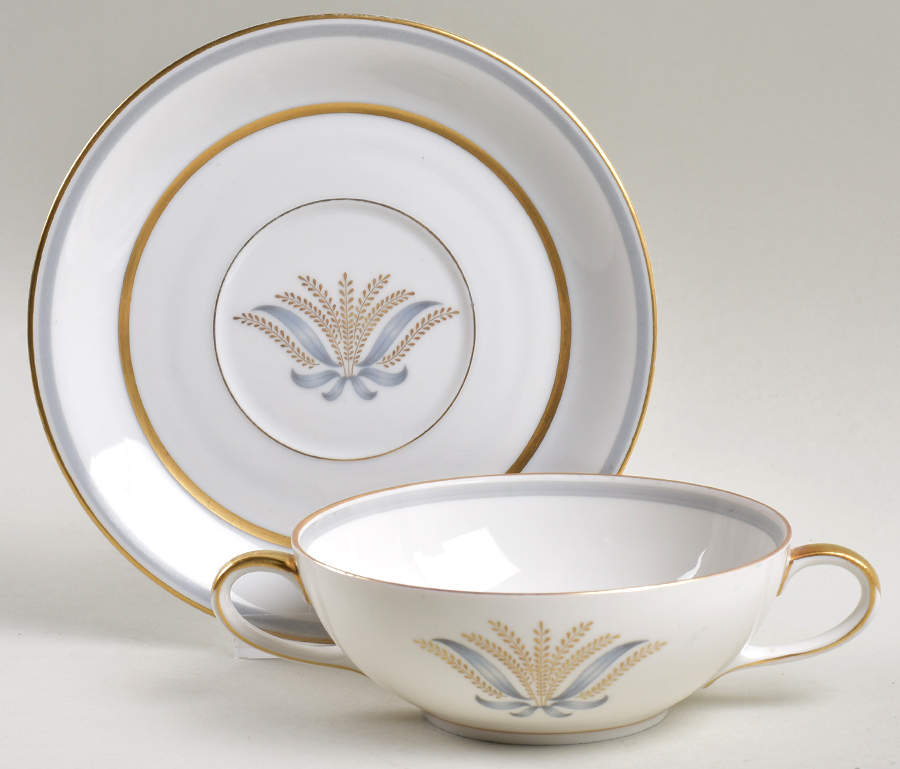Loraine Flat Cream Soup Bowl & Saucer Set by Baronet-1