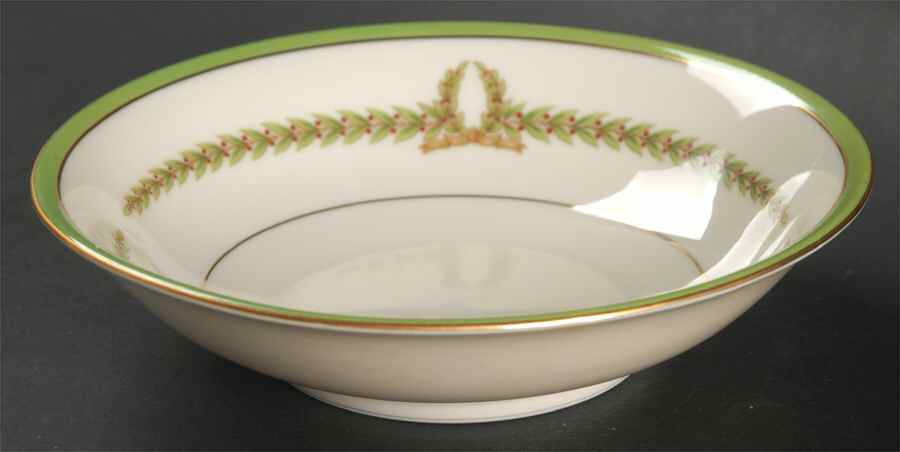 Lyric (Green Design, Off White) Fruit/Dessert (Sauce) Bowl by Baronet-1