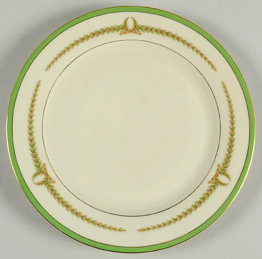 Lyric (Green Design, Off White) Salad Plate by Baronet-1