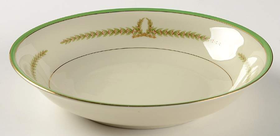 Lyric (Green Design, Off White) Coupe Soup Bowl by Baronet-1