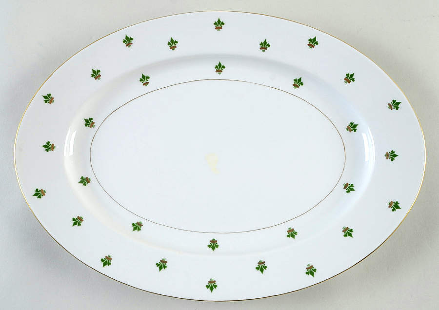 Nanette (Gold Verge) 13" Oval Serving Platter by Baronet-1
