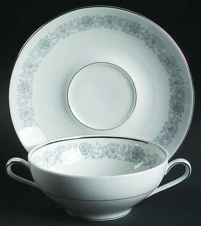 Nocturne Footed Cream Soup Bowl & Saucer Set by Baronet-1