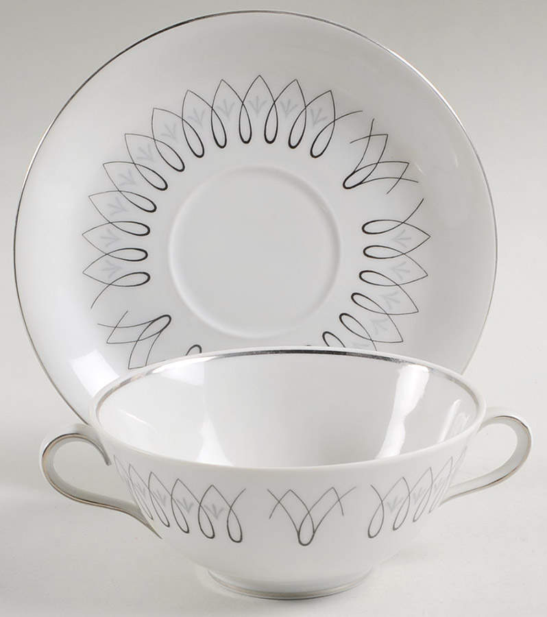 Rondo Footed Cream Soup Bowl & Saucer Set by Baronet-1