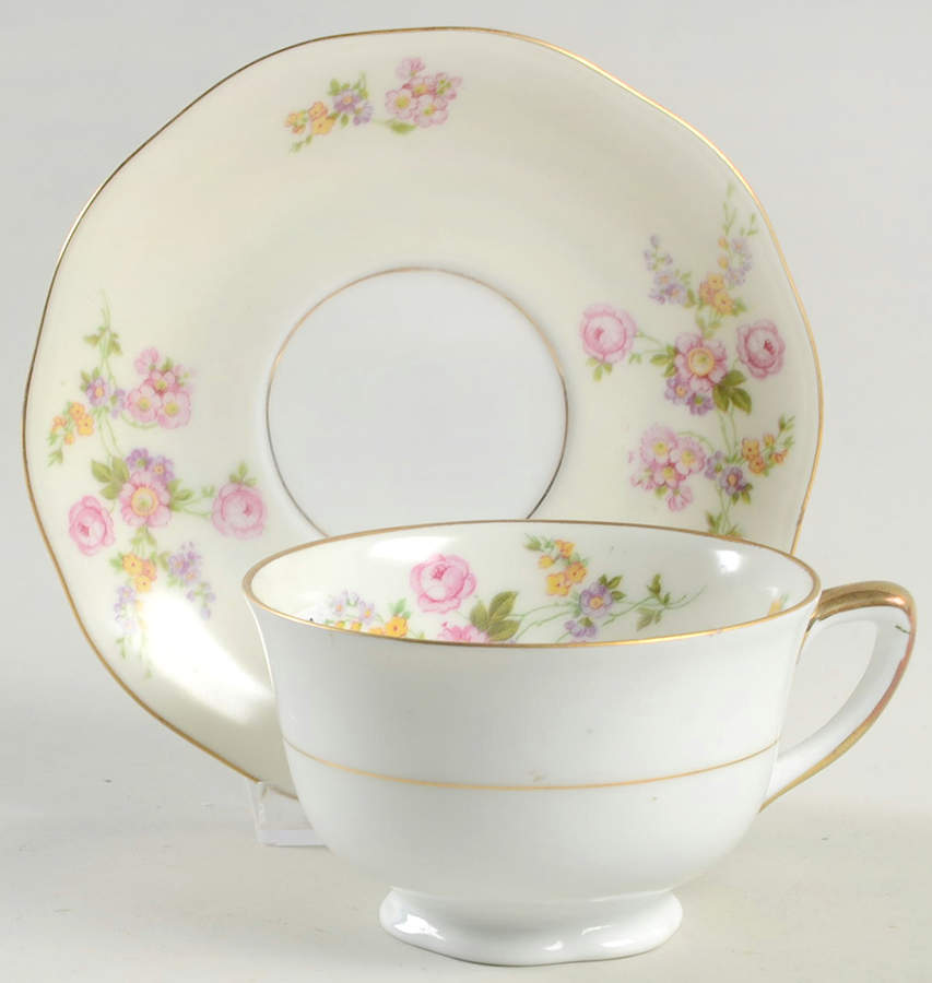 Sylvia Footed Cup & Saucer Set by Baronet-1