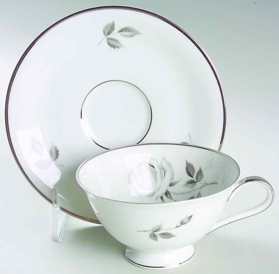 Midnight Rose Footed Cup & Saucer Set by Bavarian Crest-1