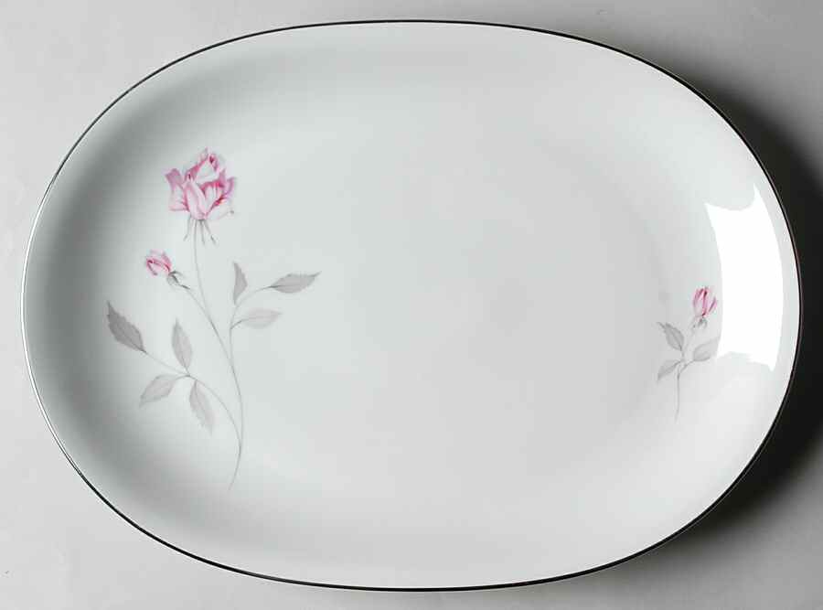 Pink Rose 14" Oval Serving Platter by Bavarian Crest-1