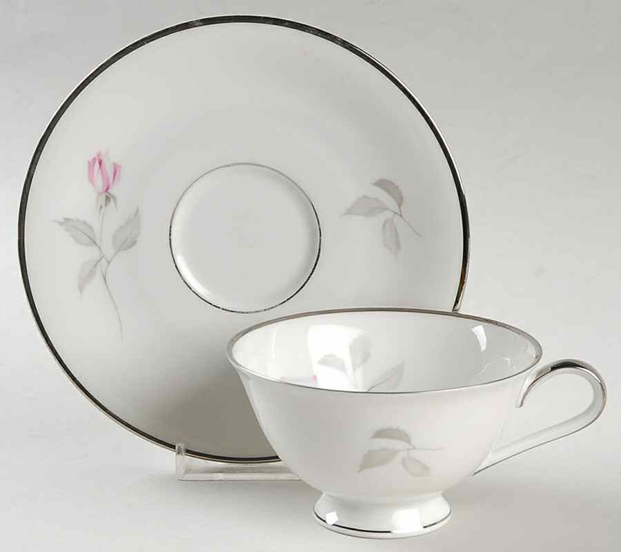 Pink Rose Footed Cup & Saucer Set by Bavarian Crest-1