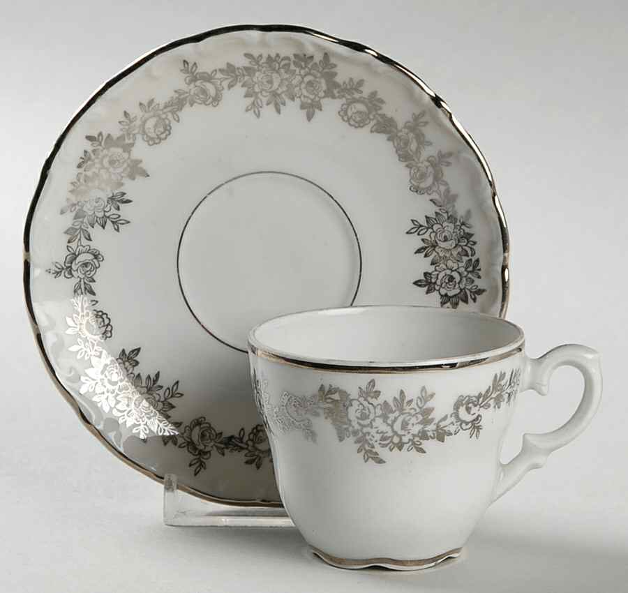 Corsage Flat Demitasse Cup & Saucer Set by Belcrest-1