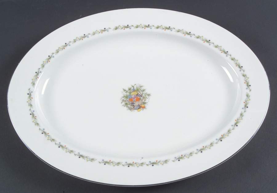 Flower Basket 14" Oval Serving Platter by Berkeley House-1