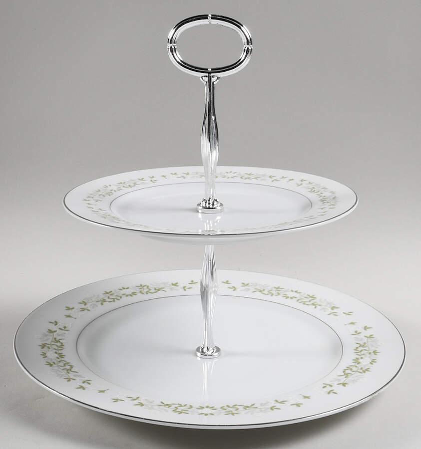 June Bride 6 5/8"-10"  2 Tiered Serving Tray (Dp, Sp) HC by Berkeley House-1