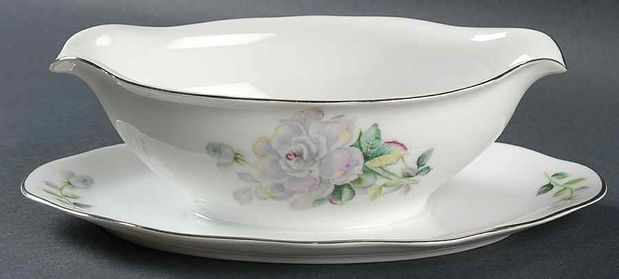 Juliana (Scalloped) Gravy Boat with Attached Underplate by Bellaire-1