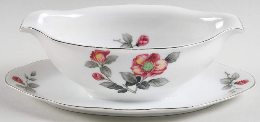 Peony Gravy Boat with Attached Underplate by Bellaire-1