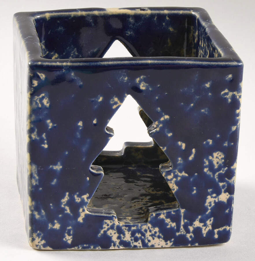 Agate Blue 3" Pierced Votive Candleholder by Bennington Potters-1