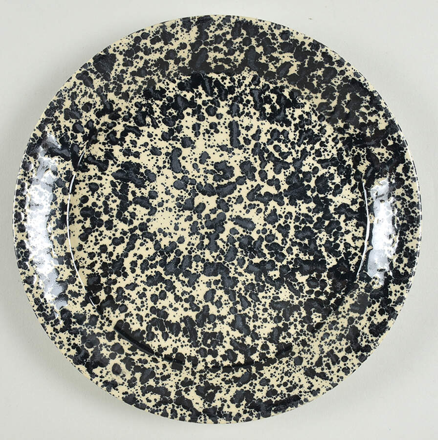 Agate Black and Tan Dinner Plate by Bennington Potters-1