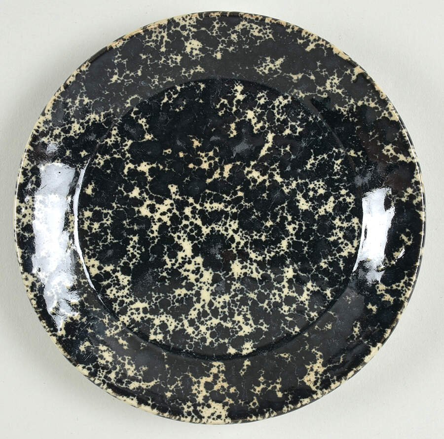 Agate Black and Tan Bread & Butter Plate by Bennington Potters-1