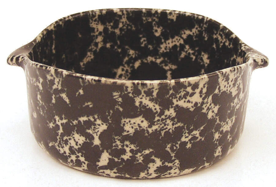 Agate Black and Tan Lugged Soup Bowl by Bennington Potters-1