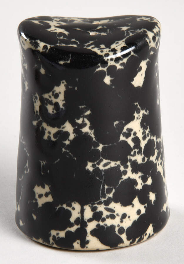 Agate Black and Tan Salt Shaker by Bennington Potters-1