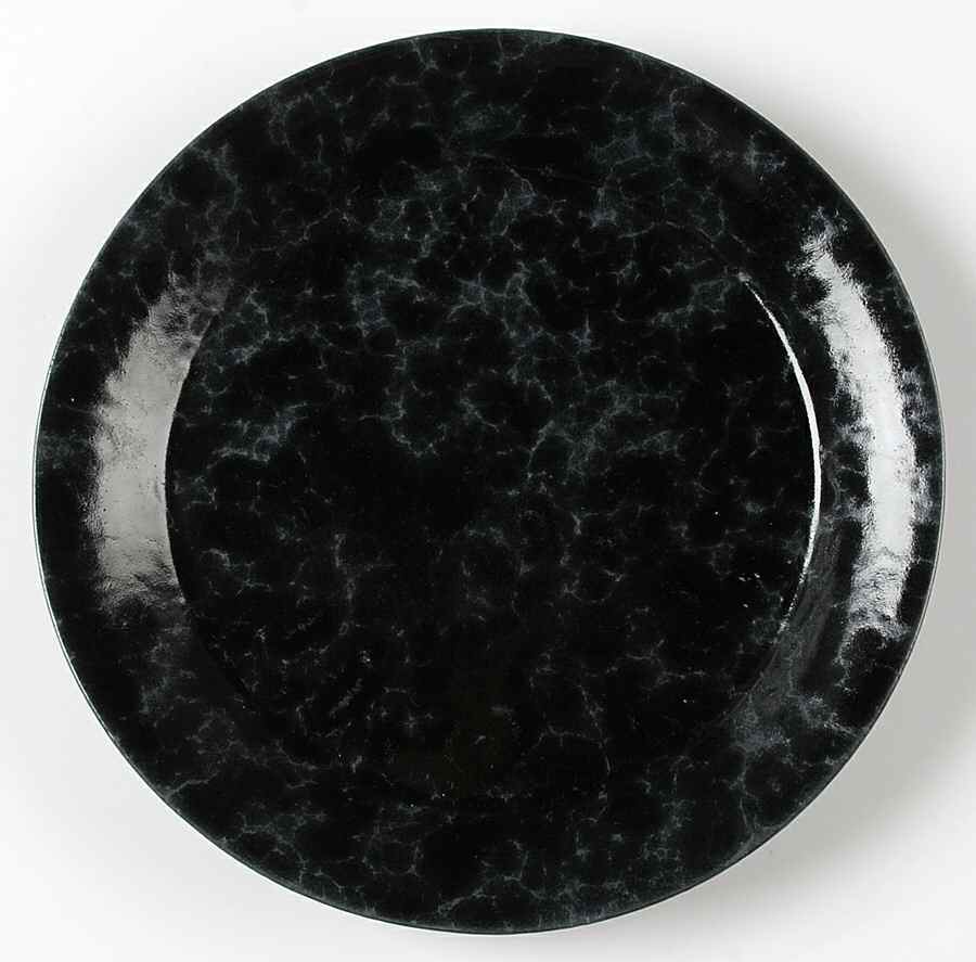 Agate Black and Tan Luncheon/Salad Plate by Bennington Potters-1