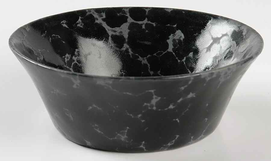 Agate Black and Tan Fruit/Dessert (Sauce) Bowl by Bennington Potters-1