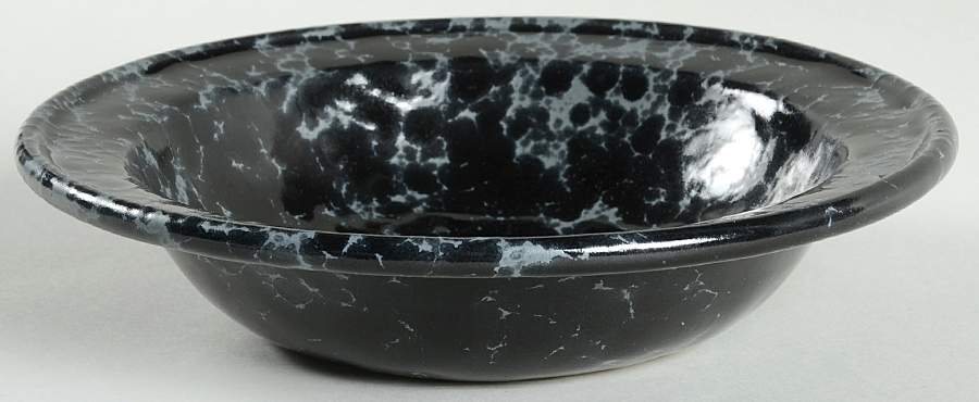 Agate Black and Tan Rim Soup Bowl by Bennington Potters-1