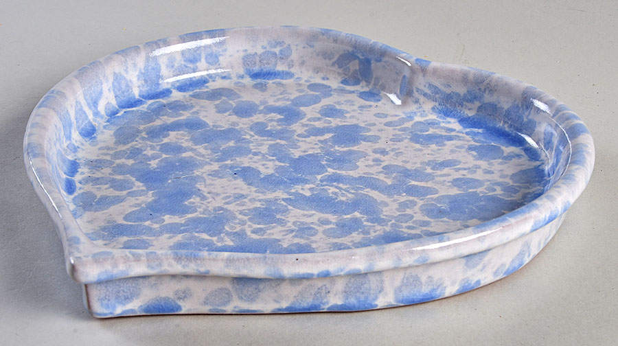 Agate Morning Glory Blue 9" Heart Shaped Bowl by Bennington Potters-1