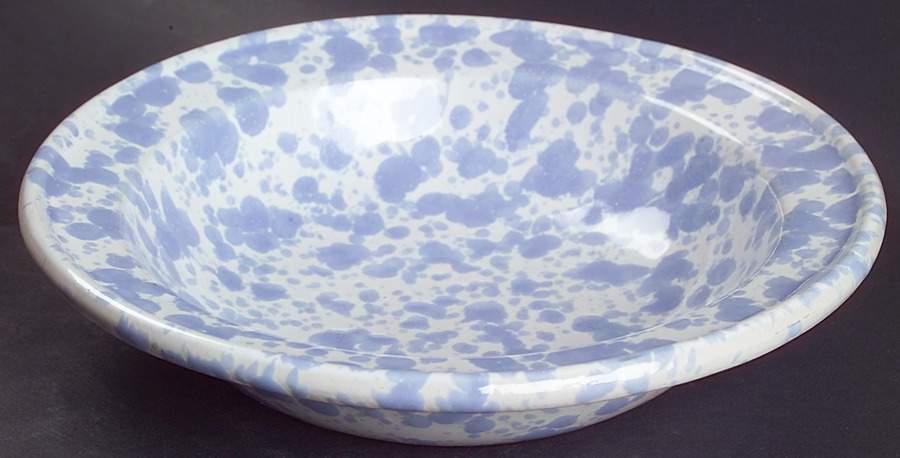 Agate Morning Glory Blue Rim Soup Bowl by Bennington Potters-1