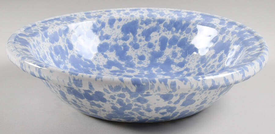 Agate Morning Glory Blue 12" Large Salad Serving Bowl by Bennington Potters-1