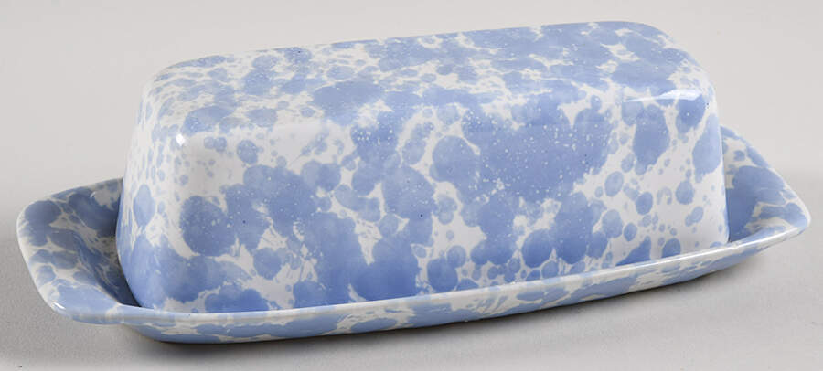 Agate Morning Glory Blue 1/4 Lb Covered Butter by Bennington Potters-1
