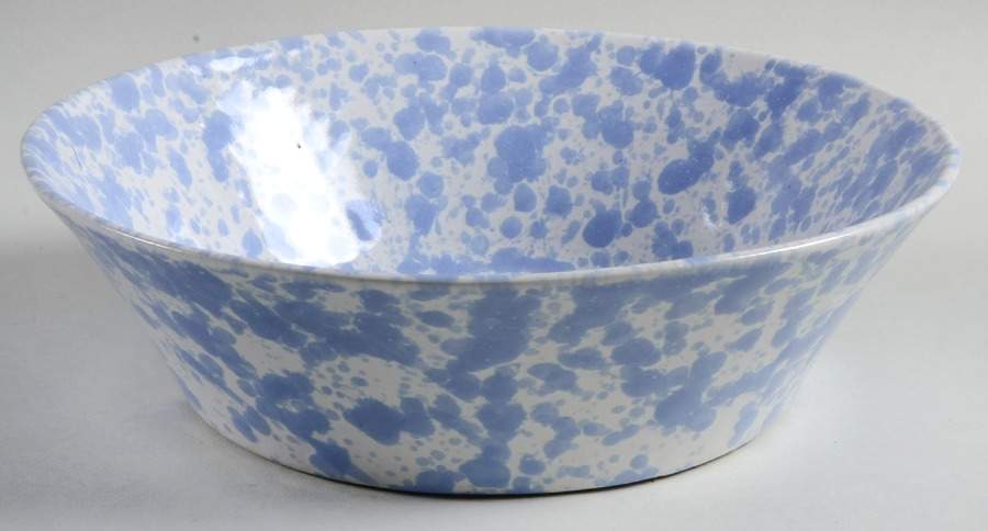 Agate Morning Glory Blue 9" Round Vegetable Bowl by Bennington Potters-1