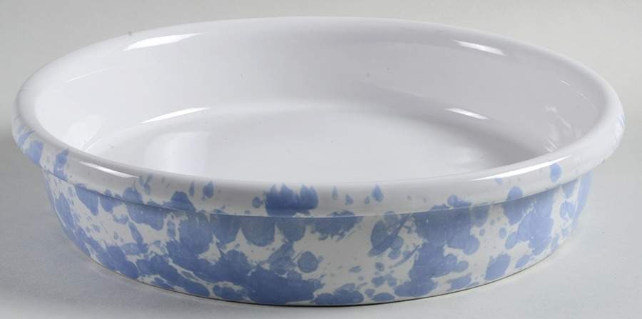 Agate Morning Glory Blue 10" Pie Baking Plate by Bennington Potters-1