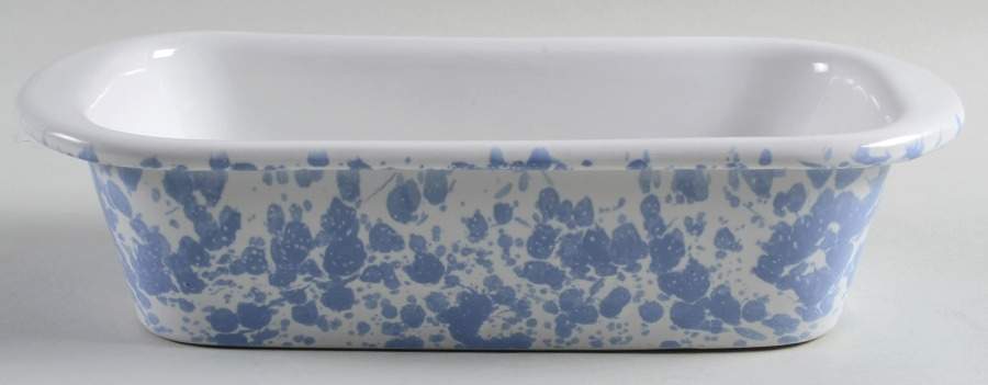 Agate Morning Glory Blue Loaf Pan by Bennington Potters-1