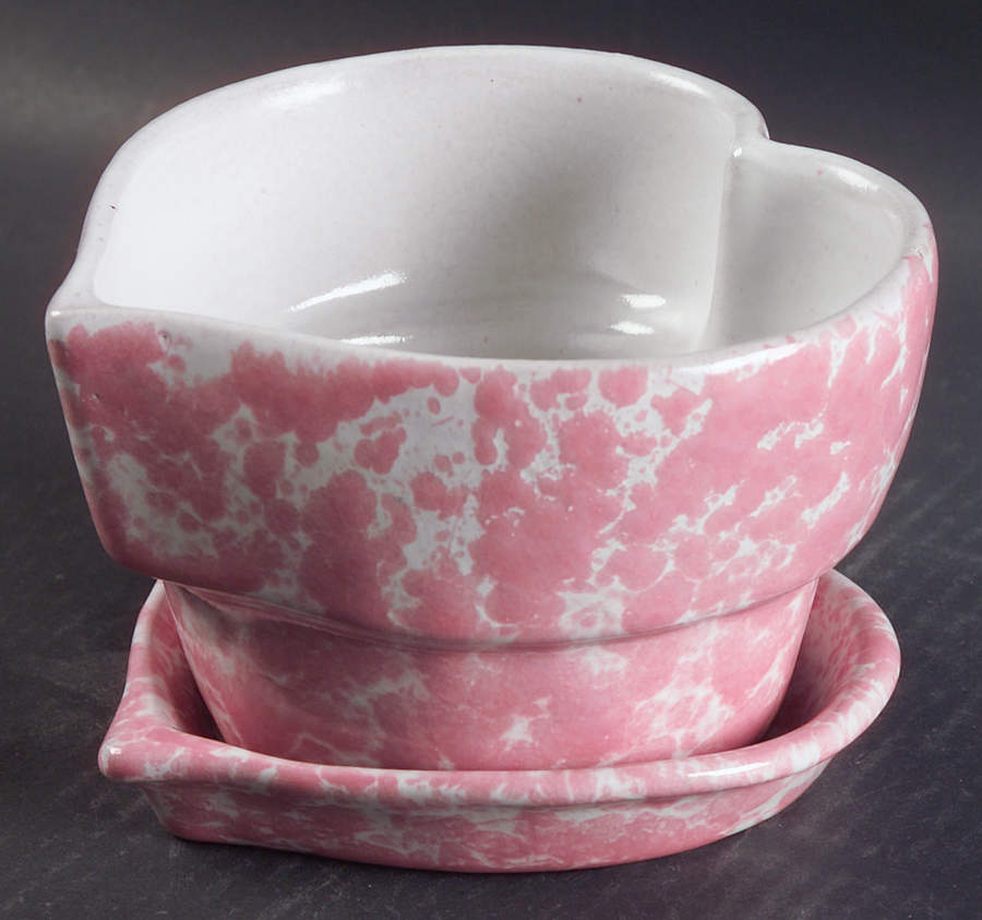 Agate Pink 5" Flower Pot & Underplate by Bennington Potters-1